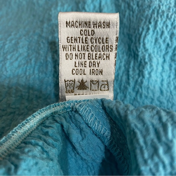 Draper’s & Damon’s Women’s Cyan Blue Crinkle Texture Pull-On Pants - Picture 6 of 6